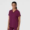 Wink Women’s Women’s Drop Shoulder Boxy Scrub Top(Wine)
