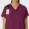 Wink Women’s Women’s Drop Shoulder Boxy Scrub Top(Wine)