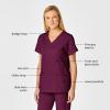 Wink Women’s Women’s Shaped V-Neck Top(Wine)