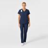 Wink Women’s Women’s Stylized V-Neck Scrub Top(Navy)