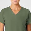 Wink Women’s Women’s Stylized V-Neck Scrub Top(Olive)