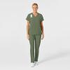 Wink Women’s Women’s Stylized V-Neck Scrub Top(Olive)