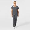 Wink Women’s Women’s Stylized V-Neck Scrub Top(Pewter)