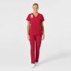 Wink Women’s Women’s Stylized V-Neck Scrub Top(Red)