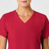 Wink Women’s Women’s Stylized V-Neck Scrub Top(Red)