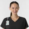 Wink Women’s Women’s V-Neck Tunic Scrub Top(Black)