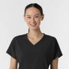 Wink Women’s Women’s V-Neck Tunic Scrub Top(Black)