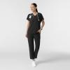 Wink Women’s Women’s V-Neck Tunic Scrub Top(Black)