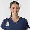 Wink Women’s Women’s V-Neck Tunic Scrub Top(Navy)