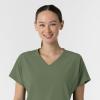 Wink Women’s Women’s V-Neck Tunic Scrub Top(Olive)