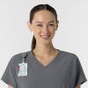 Wink Women’s Women’s V-Neck Tunic Scrub Top(Pewter)