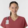 Wink Women’s Women’s V-Neck Tunic Scrub Top(Ruby)