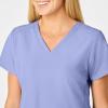 WonderWink W123 Women’s Flex Back Stylized V-Neck Scrub Top, Ceil Blue, XXS
