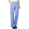 WonderWink WORK Women’s Scrub Short Sleeve Snap Front Jacekt Top and Pants + Badge Reel(Ceil Blue)