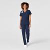 WonderWink Women’s Plus-Size Women’s Mock Wrap Top Shirt, Navy, 4-XLarge