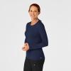 WonderWink Women’s Silky Long Sleeve Tee(Navy)