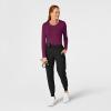 WonderWink Women’s Silky Long Sleeve Tee(Wine)