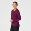 WonderWink Women’s Silky Long Sleeve Tee(Wine)