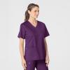 WonderWink Women’s Wonderwork V-Neck Scrub Top, Eggplant, 3X-Large