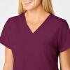 WonderWink womens Flex Back V-neck Top Medical Scrubs, Wine, XX-Small US