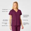 WonderWink womens Flex Back V-neck Top Medical Scrubs, Wine, XX-Small US