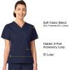 WonderWink womens Origins Bravo V-Neck Top, Navy, Large