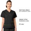 WonderWink womens Origins Bravo V-neck Top medical scrubs shirts, Black, XX-Large US