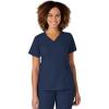 WonderWink Women’s Plus-Size Women’s Mock Wrap Top Shirt, Navy, 4-XLarge