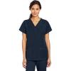 WonderWink Women’s Scrubs Four Way Stretch Sporty V-Neck Top, Navy, Medium