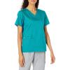 WonderWink WonderWORK Women’s V-Neck Scrub Top — Teal Blue, Small
