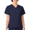 WonderWink womens Origins Bravo V-Neck Top, Navy, Large