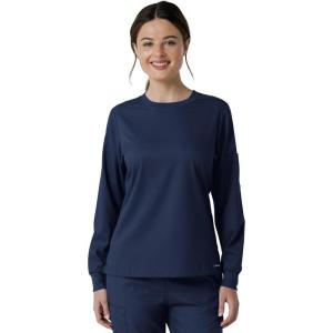 Wink Boundless Scrubs for Women, Classic Long Sleeve Scrub Tee – Navy, S