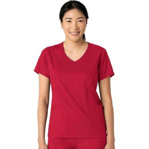 Wink Boundless Women’s 2-Pocket V-Neck Scrub Top – Red, M