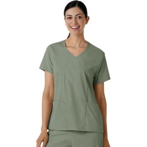 Wink Boundless Women’s 2-Pocket V-Neck Scrub Top – Sage, M