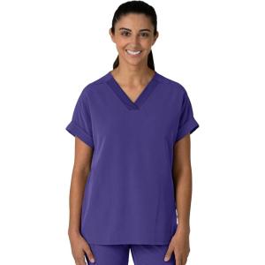 Wink Women’s Women’s Drop Shoulder Boxy Scrub Top(Grape)