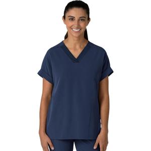 Wink Women’s Women’s Drop Shoulder Boxy Scrub Top(Navy)