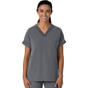 Wink Women’s Women’s Drop Shoulder Boxy Scrub Top(Pewter)