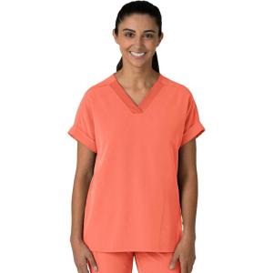 Wink Women’s Women’s Drop Shoulder Boxy Scrub Top(Sugar Coral)