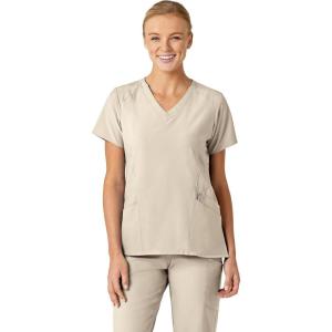Wink Women’s Women’s Stylized V-Neck Scrub Top(Khaki)
