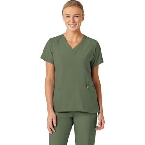 Wink Women’s Women’s Stylized V-Neck Scrub Top(Olive)