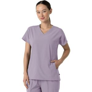 Wink Women’s Women’s V-Neck Tunic Scrub Top(Wisteria)