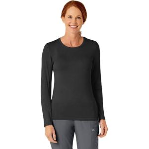 WonderWink Women’s Silky Long Sleeve Tee(Black)