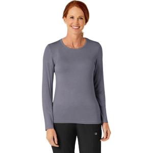 WonderWink Women’s Silky Long Sleeve Tee(Pewter)