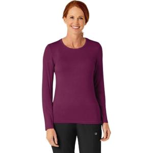 WonderWink Women’s Silky Long Sleeve Tee(Wine)