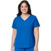 WonderWink RENEW Women’s V-Neck Top & Women’s Jogger Pant Scrub Set + Badge Reel(Royal)
