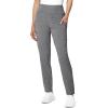 WonderWink RENEW Women’s V-Neck Top & Women’s High Waist Power Pant Scrub Set + Badge Reel(Grey Heather)