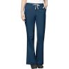 WonderWink WORK Women’s Scrubs Mock Wrap V-Neck Top & Flare Leg Drawstring Pant Scrub Set [XXS – 5XL](Caribbean Blue)