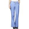 WonderWink WORK Women’s Scrubs Mock Wrap V-Neck Top & Flare Leg Drawstring Pant Scrub Set [XXS – 5XL](Ceil Blue)
