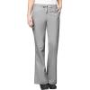 WonderWink WORK Women’s Scrubs Mock Wrap V-Neck Top & Flare Leg Drawstring Pant Scrub Set [XXS – 5XL](Grey)