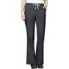 WonderWink WORK Women’s Scrubs Mock Wrap V-Neck Top & Flare Leg Drawstring Pant Scrub Set [XXS – 5XL](Pewter)